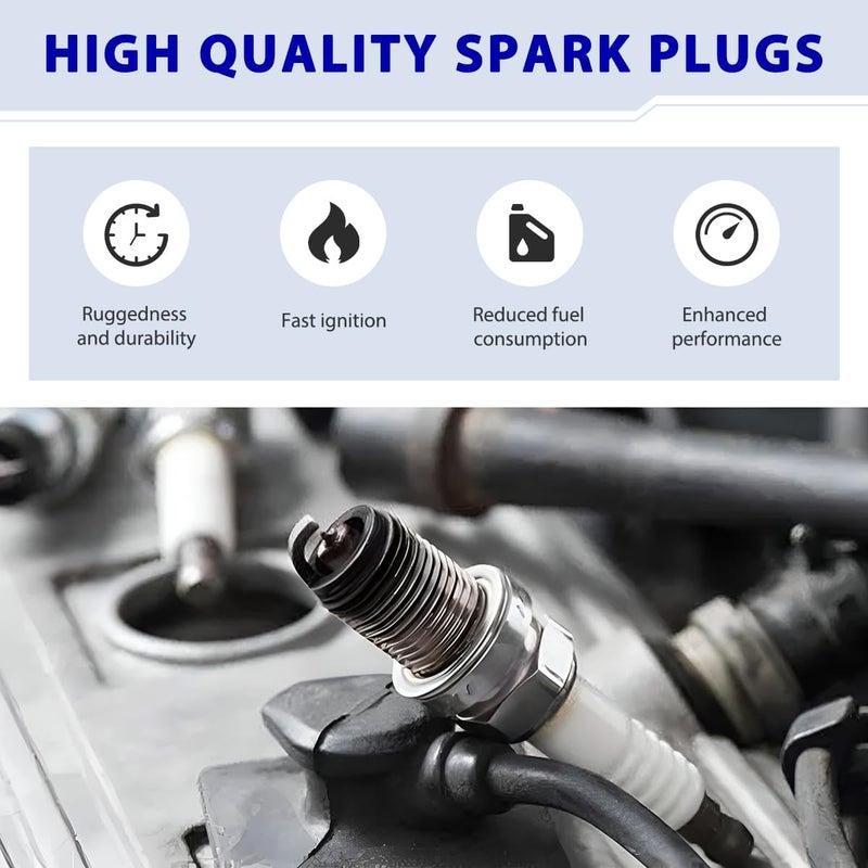 ZNDAW A7TC Spark Plug, Spark Plug Fit for GY6 Engine 50cc 70cc 90cc 110cc 125cc 150cc ATV Scooter Dirt Bike Go Kart, Spark Plugs A7TC Replacement for U20FSR U22FSR-U C5HA C5HSB - Image 3